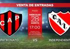COMIENZA ESTE LUNES LA VENTA PRESENCIAL DE ENTRADAS PARA EL PARTIDO DE INDEPENDIENTE – PATRONATO POR LA COPA ARGENTINA