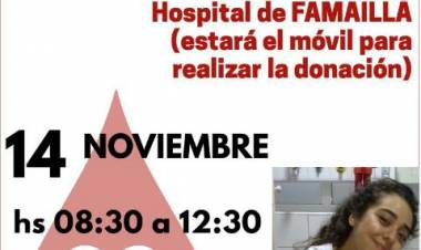 TUCUMÁN: SE REALIZARÁ UNA CAMPAÑA DE DONACIÓN DE SANGRE EN FAMAILLÁ