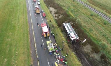 TRÁGICO ACCIDENTE EN LA AUTOVÍA 2: DOS ÑINAS ESTÁN GRAVES Y EL CHOFER DEL MICRO ESTÁ DETENIDO