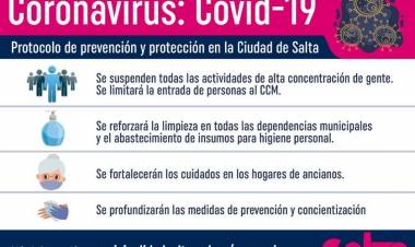 LA PROVINCIA DE SALTA PONE EN MARCHA EL PROTOCOLO DE PREVENCIÓN Y PROTECCIÓN CONTRA EL CORONAVIRUS