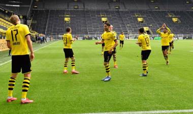 UN DÍA VOLVIÓ LA BUNDESLIGA,  ASÍ FUE EL PRIMER GOL Y HUBO DISTANCIAMIENTO EN EL FESTEJO