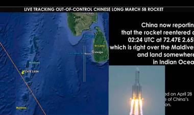 SE DESINTEGRARON EN EL OCÉANO ÍNDICO RESTOS DEL COHETE CHINO FUERA DE CONTROL, OCURRIÓ AL OESTE DE LAS MALDIVAS