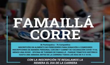 LA  MARATÓN SOLIDARIA  "FAMAILLÁ CORRE" SERÁ EL 5 DE SEPTIEMBRE