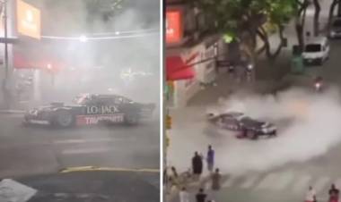 MARCOS DI PALMA HIZO TROMPOS CON SU AUTO EN PLENO CENTRO DE PERGAMINO Y FUE DENUNCIADO