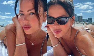 MOROCHA LUCIÓ SU ESPECTACULAR BRONCEADO POSANDO A ORILLAS DEL MAR