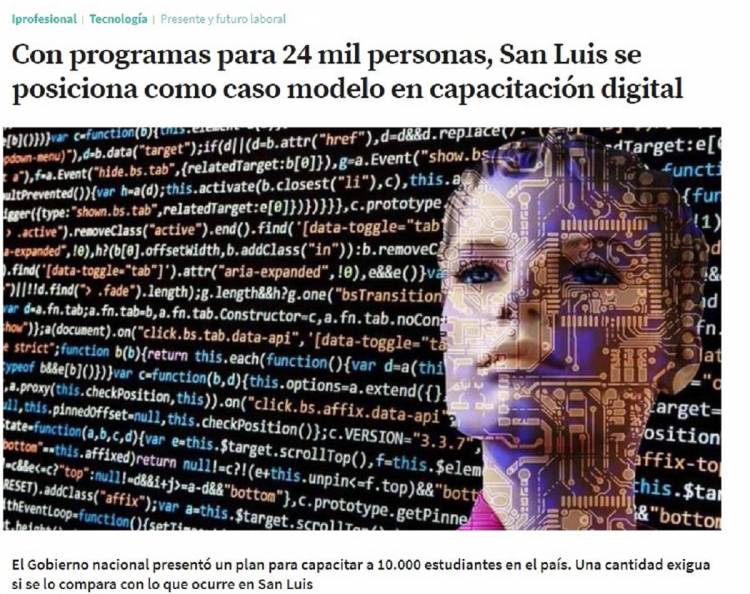DESTACAN A SAN LUIS POR SUS POLÍTICAS INCLUSIVAS DE FORMACIÓN DIGITAL