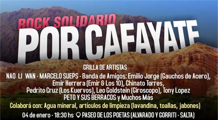 FESTIVAL SOLIDARIO EN SALTA POR LOS AFECTADOS EN CAFAYATE