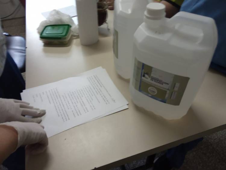 EN LA PROVINCIA DE SAN LUIS, LA UNVIME ENTREGÓ HIDROGEL DE ALCOHOL A DIFERENTES INSTITUCIONES