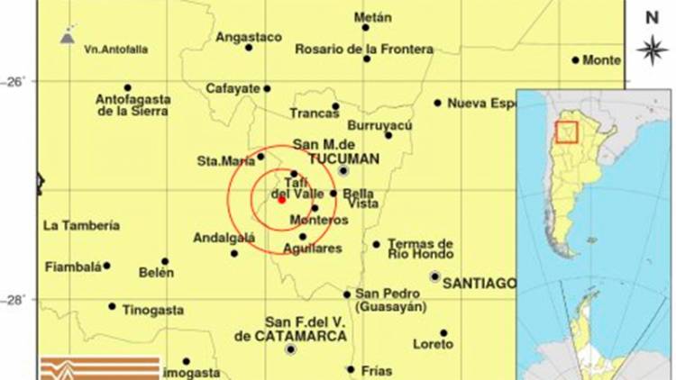 TUCUMÁN: UN SISMO DE 4.2° SACUDIÓ A TAFÍ DEL VALLE