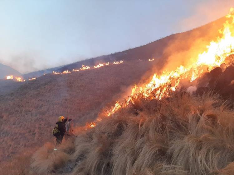 INCONTROLABLE INCENDIO EN EL CORDÓN MONTAÑOSO AMBATO DE CATAMARCA