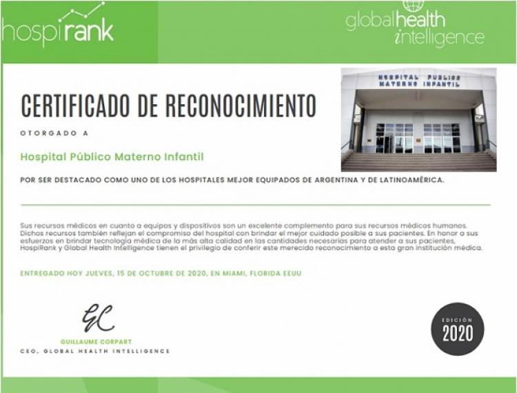 RECONOCEN A UN HOSPITAL DE SALTA COMO UNO DE LOS MEJORES EQUIPADOS DE LATINOAMÉRICA