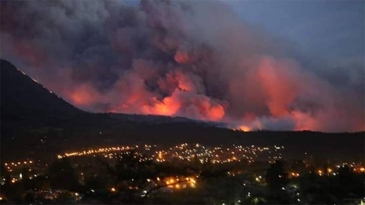 HAY PREOCUPACIÓN POR INCENDIOS FORESTALES EN RÍO NEGRO Y CHUBUT, LAS LLAMAS LLEGARON A LA ZONA URBANA