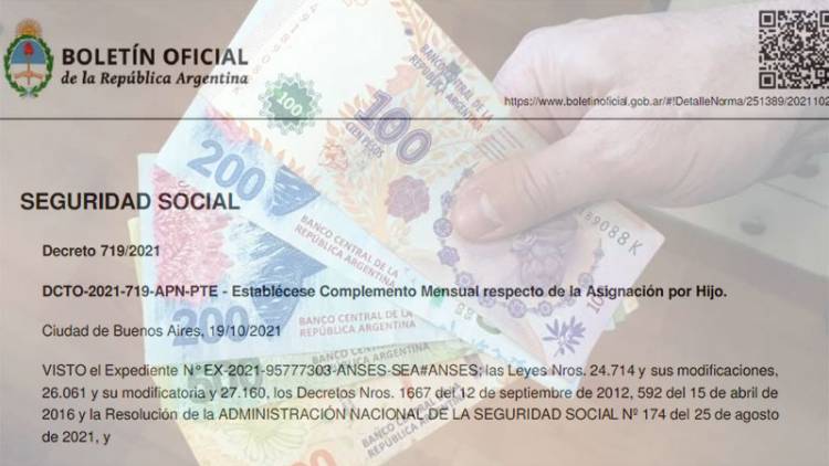 POR DECRETO EL GOBIERNO NACIONAL ESTABLECIÓ UN BONO PARA LAS ASIGNACIONES FAMILIARES