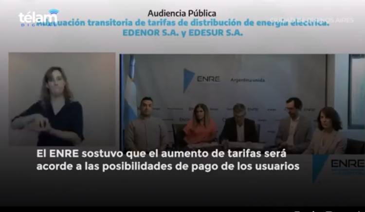 TITULAR DE ENRE: "NO VAN A OBTENER LA TARIFA QUE PIDEN, SINO LA QUE LOS USUARIOS PUEDEN PAGAR"