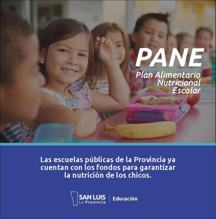 LAS ESCUELAS PÚBLICAS DE LA PROVINCIA DE SAN LUIS YA CUENTAN CON LOS FONDOS PARA GARANTIZAR LA NUTRICIÓN DE LOS CHICOS