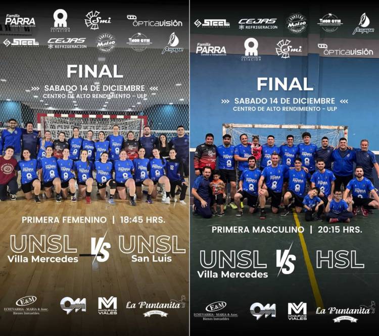ILUSIÓN x 2: CLUB UNIVERSITARIO DE VILLA MERCEDES JUEGA LAS FINALES MASCULINO Y FEMENINO DEL HANDBALL DE LA PROVINCIA DE SAN LUIS