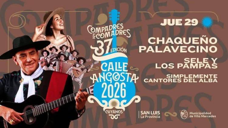 VILLA MERCEDES PALPITA LA FIESTA NACIONAL DE LA CALLE ANGOSTA 2026: YA SE VENDEN ENTRADAS ANTICIPADAS