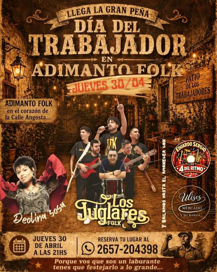 Villa Mercedes celebra el Día del Trabajador con gran peña folklórica