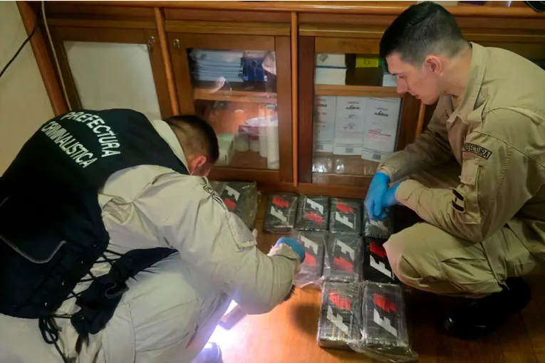 Prefectura secuestró 16 kilos de cocaína en un buque extranjero amarrado en Zárate