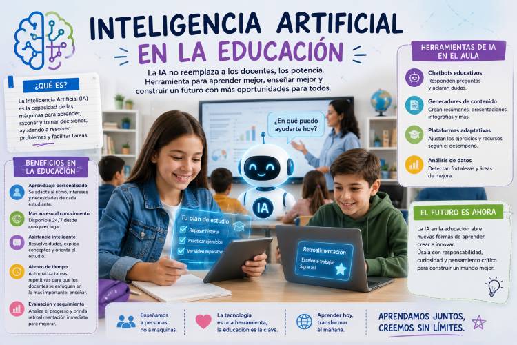 La Inteligencia Artificial en la Educación: beneficios, desafíos y uso responsable en las escuelas