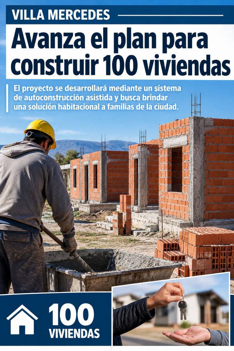 Villa Mercedes construirá 100 viviendas mediante un programa de autoconstrucción asistida